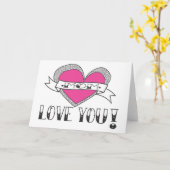 古い学校の入れ墨の母の日カード カード (黄色い花)