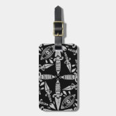 古い学校の入れ墨の短剣および目 ラゲッジタグ (正面縦)