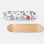 古い学校の入れ墨 スケートボード (横)