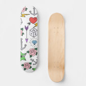 古い学校の入れ墨 スケートボード (正面)