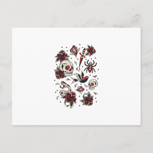 古い学校の入れ墨 ポストカード (正面)