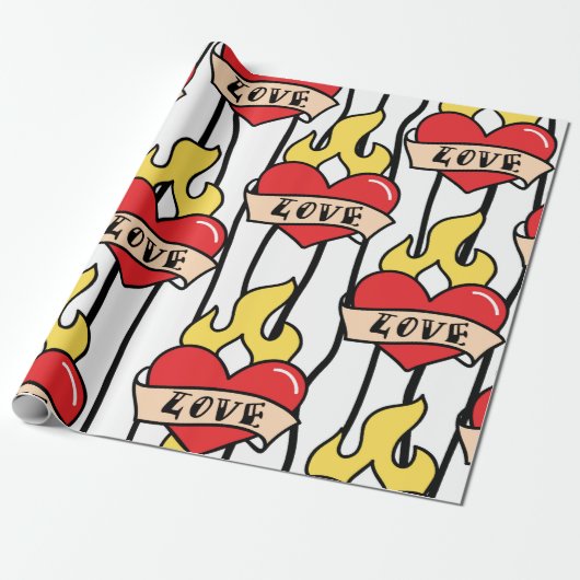 古い学校の入れ墨 ラッピングペーパー (アンロールド)