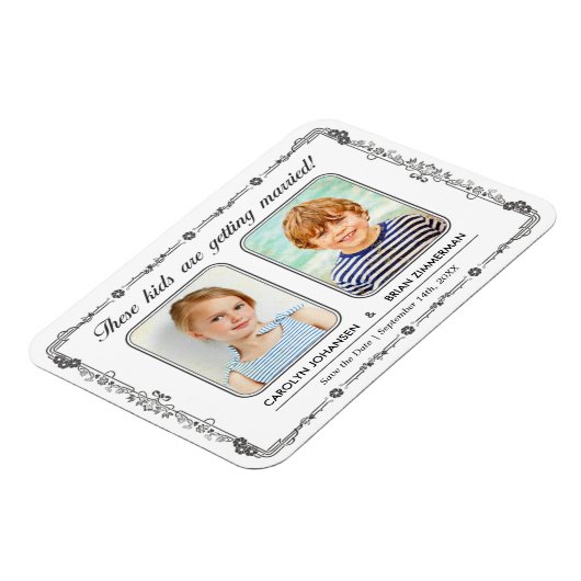 古い学校の写真の日付磁石を保存 マグネット (左側)