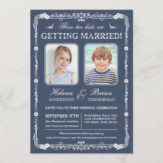 古い学校の写真の結婚式招待状 招待状