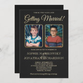 古い学校の写真の結婚式招待状 招待状 (正面/裏面)