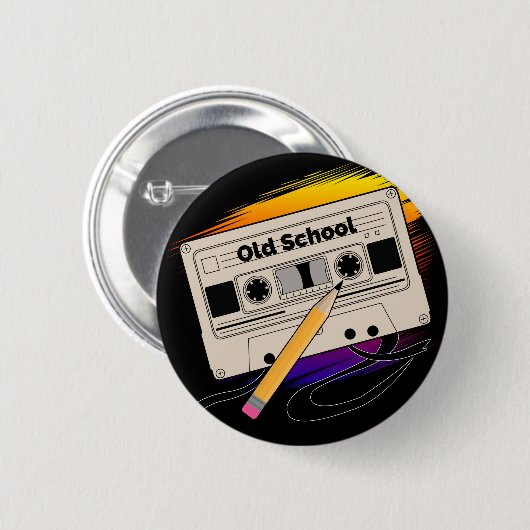 古い学校の思い出 缶バッジ (正面&裏面)