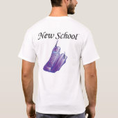 古い学校の新しい学校の電話 Tシャツ (裏面)