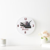 古い学校の柱時計 ラウンド壁時計 (ホーム)