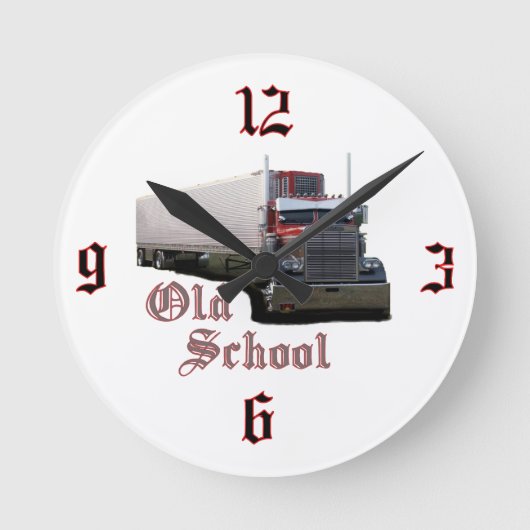 古い学校の柱時計 ラウンド壁時計 (正面)