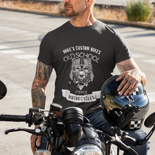 古い学校の激しいバイクに耐える Tシャツ