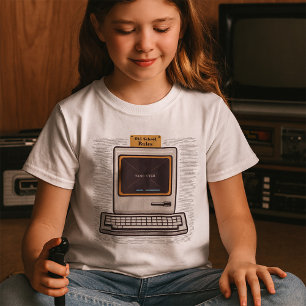 古い学校の規則レトロコンピュータゲームオーバー Tシャツ