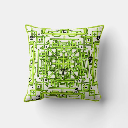 古い学校の賭博の枕 クッション (裏面)