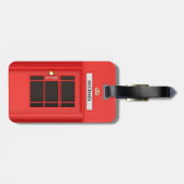 古い学校の赤いヴィンテージのイギリスの公衆電話ボックス ラゲッジタグ (裏面横)