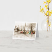 古い学校の運動場 カード (黄色い花)