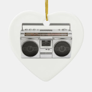 古い学校のBoomboxのラジオ セラミックオーナメント
