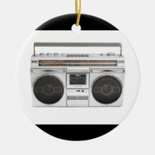 古い学校のBoomboxのラジオ セラミックオーナメント