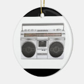 古い学校のBoomboxのラジオ セラミックオーナメント (左)