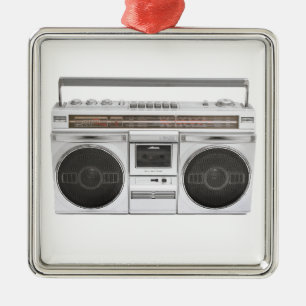 古い学校のBoomboxのラジオ メタルオーナメント