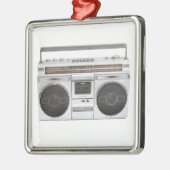古い学校のBoomboxのラジオ メタルオーナメント (左)