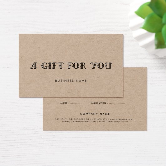 古い学校タトゥーパーラークラフトのギフト証明書 (デスク)