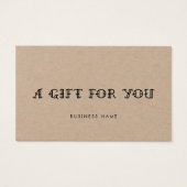 古い学校タトゥーパーラークラフトのギフト証明書 (正面)