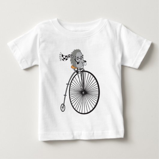 古い学校バイクもしくは自転車に乗る人.png ベビーTシャツ (正面)