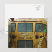 古い学校バス ポストカード (正面/裏面)