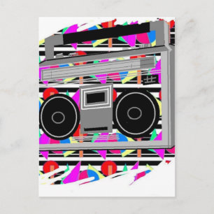 古い学校ヒップホップステレオレトロ1980sのboombox ポストカード