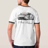 古い学校対新しい学校車 Tシャツ (裏面)