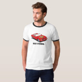 古い学校対新しい学校車 Tシャツ (正面フル)