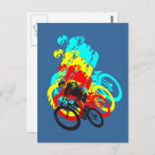 古い学校MTB /トライアル自転車の車輪 ポストカード (正面/裏面)