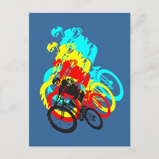 古い学校MTB /トライアル自転車の車輪 ポストカード (正面)