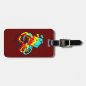 古い学校MTB /トライアル自転車の車輪 ラゲッジタグ (正面横)