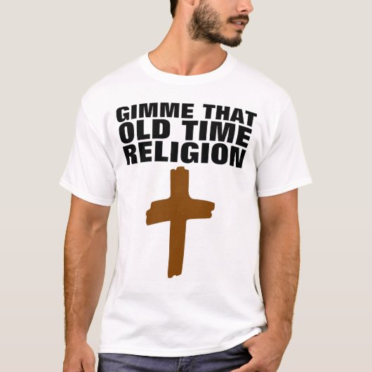 古い宗教、キリスト教のTシャツを与える Tシャツ (正面)