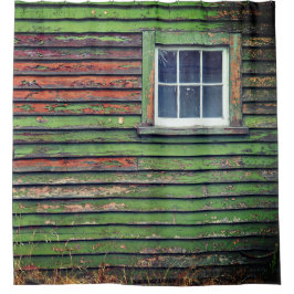 古い家と窓 シャワーカーテン