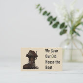 古い家に別れを告げた 面白い引越しのお知らせ エンクロージャーカード (スタンド正面)