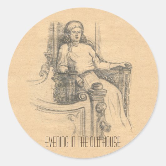 古い家の夕べ ラウンドシール (正面)