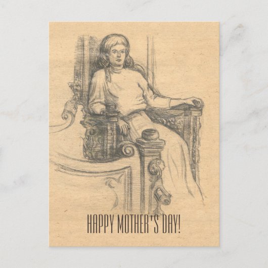 古い家の夕方 ポストカード (正面)