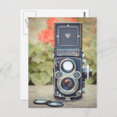 古い対レンズのカメラ ポストカード (正面/裏面)