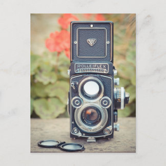 古い対レンズのカメラ ポストカード