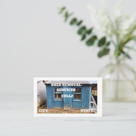 古い小屋の取り外し 名刺 (スタンド正面)