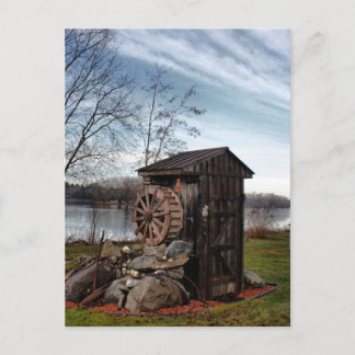 古い小屋の周りのフライス ポストカード