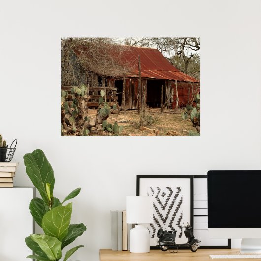 古い小屋 ポスター (ホームオフィス)