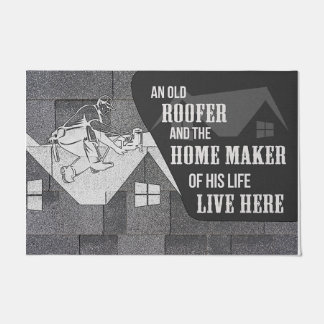 古い屋根とホームメーカーをかわいい ドアマット