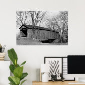 古い屋根付き橋 ポスター (ホームオフィス)