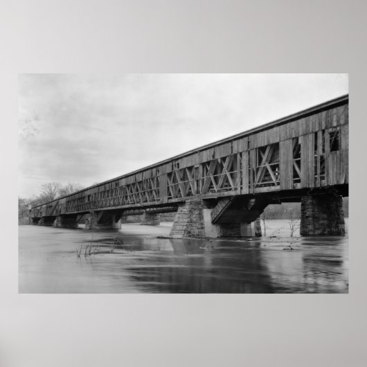 古い屋根付き橋 ポスター (正面)