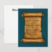 古い巻物:あなたが書く:招待状 / お知らせ 招待状 (正面/裏面)