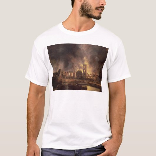 古い市庁舎、アムステルダムの素晴らしい火 Tシャツ (正面)