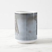 古い布のピン冬は寒く穏やかなマグ コーヒーマグカップ (中央)