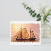 古い帆船はがき ポストカード (スタンド正面)